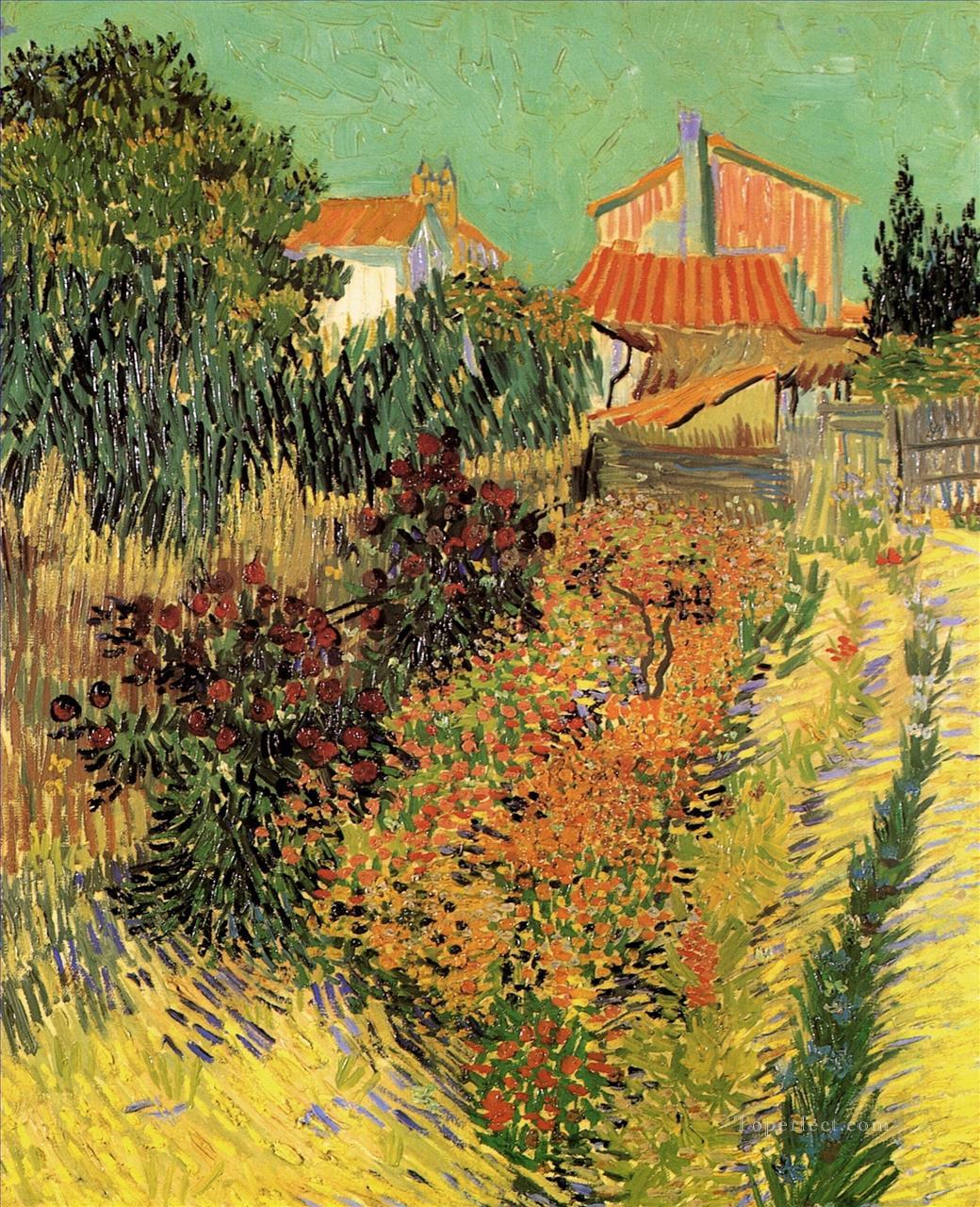 Jardín detrás de una casa Vincent van Gogh Pintura al óleo